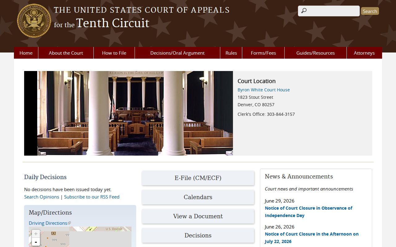 U.S. Court of Appeals for the Tenth Circuit homepage