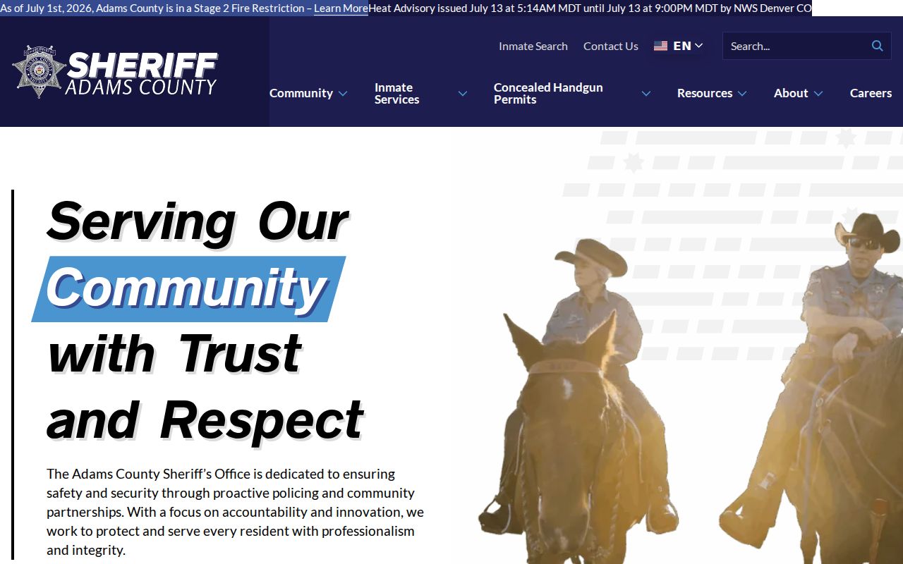 Adams County court records sheriff public records homepage