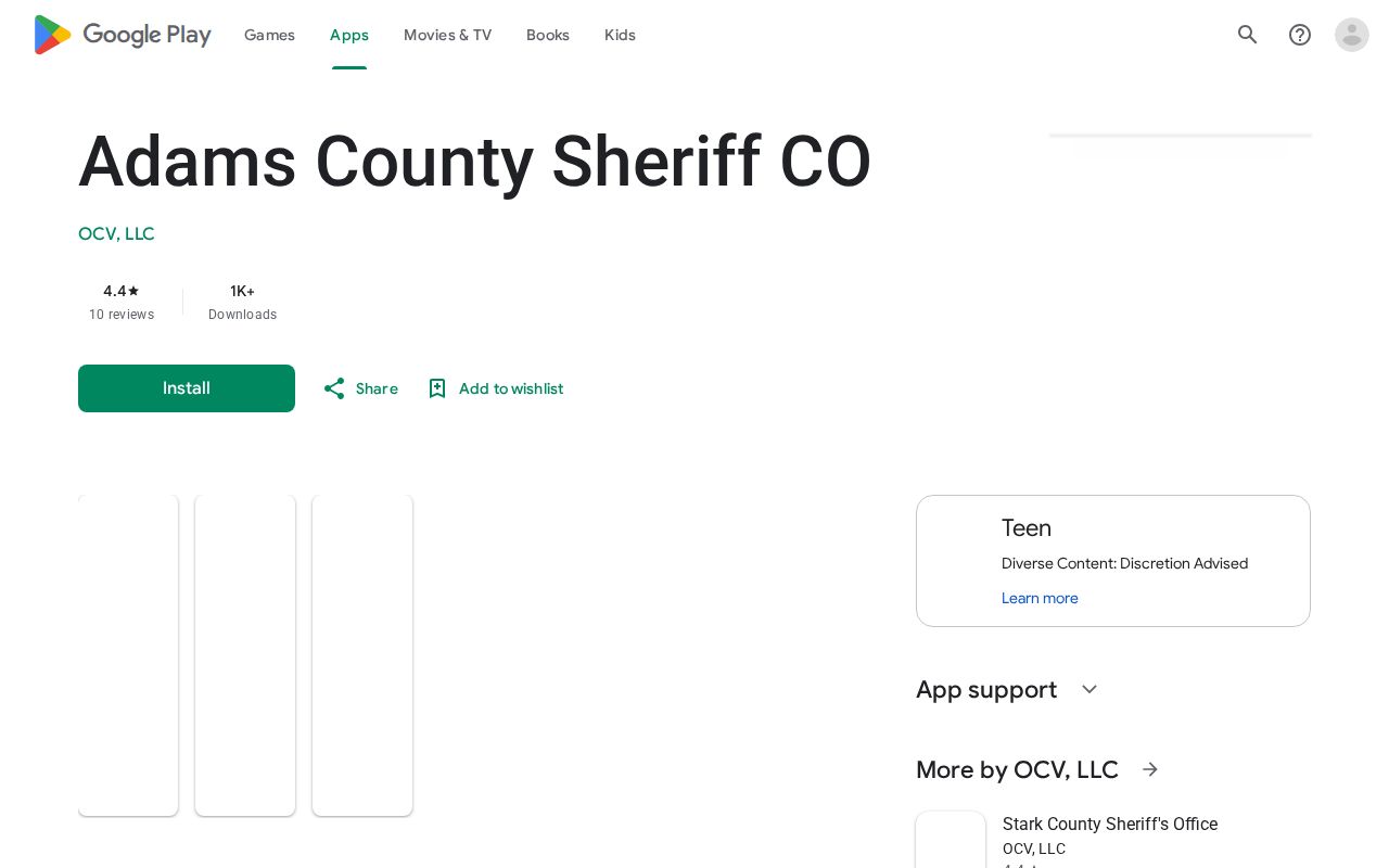 Adams County warrant records Google Play sheriff app listing